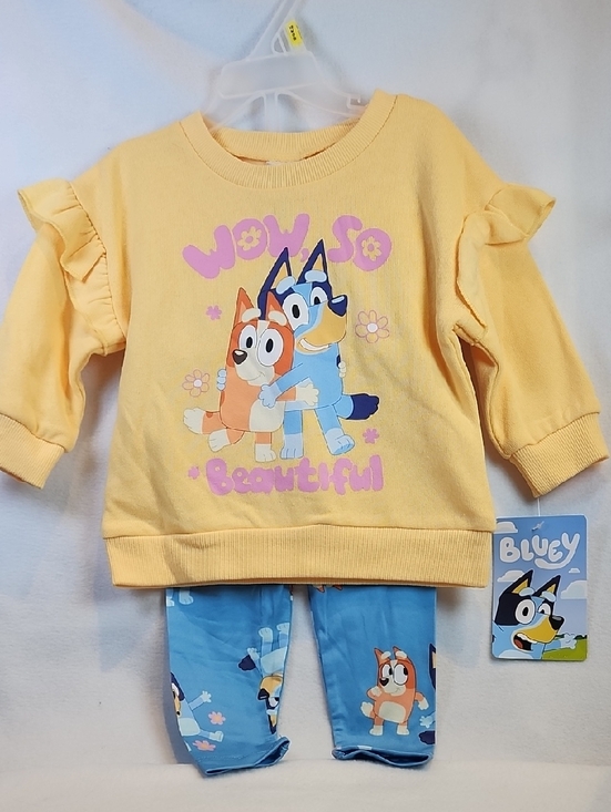 LUDO BBC STUDIOS Other - Bluey Girls Yellow & Blue 2pc 'Wow So Beautiful' Bluey Kids Set